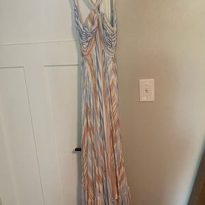 Multi Stripe Criss cross neck maxi dress